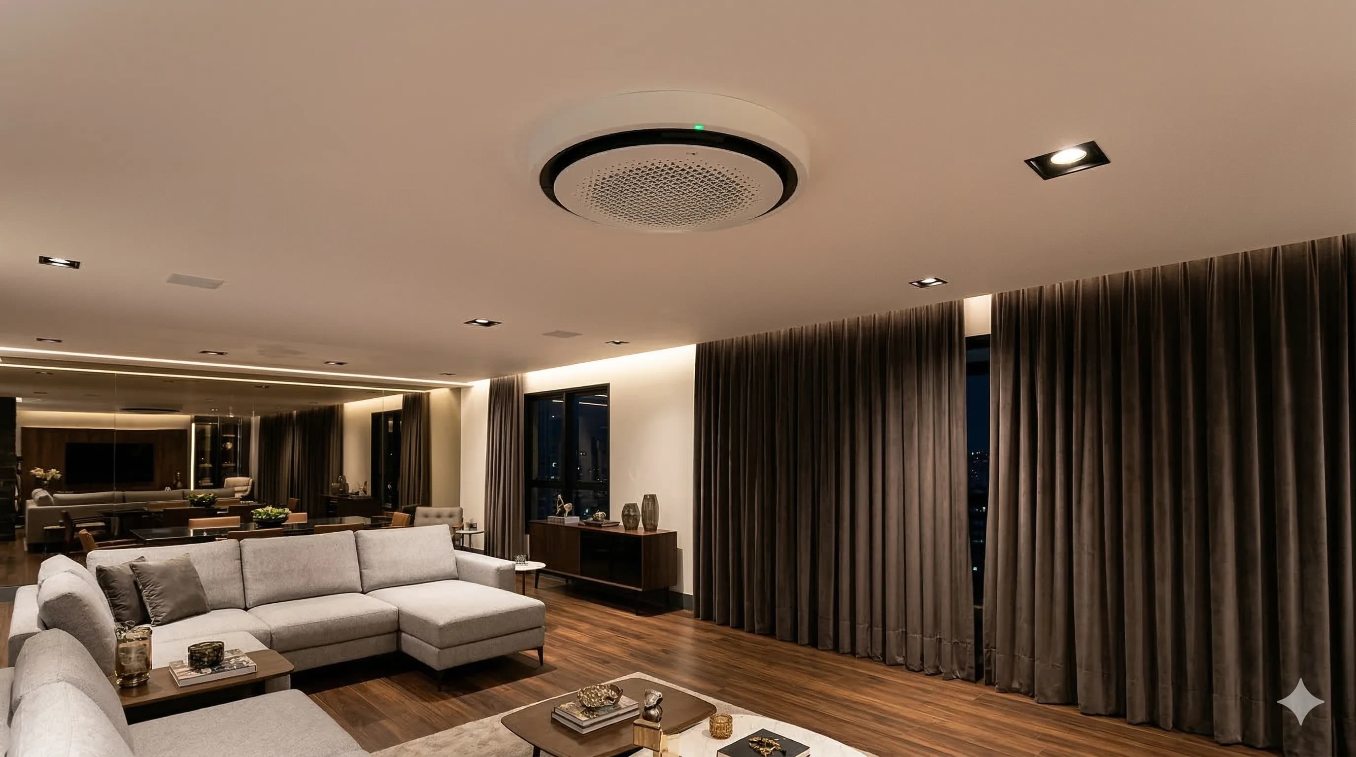 Instalação de ar-condicionado Cassete 360° Round LG em sala premium em Campina Grande - Direct Ar Condicionado