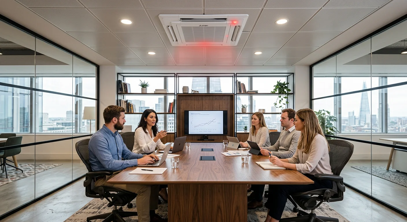 Sensor de presença detecta ocupação e ajusta o fluxo de ar automaticamente