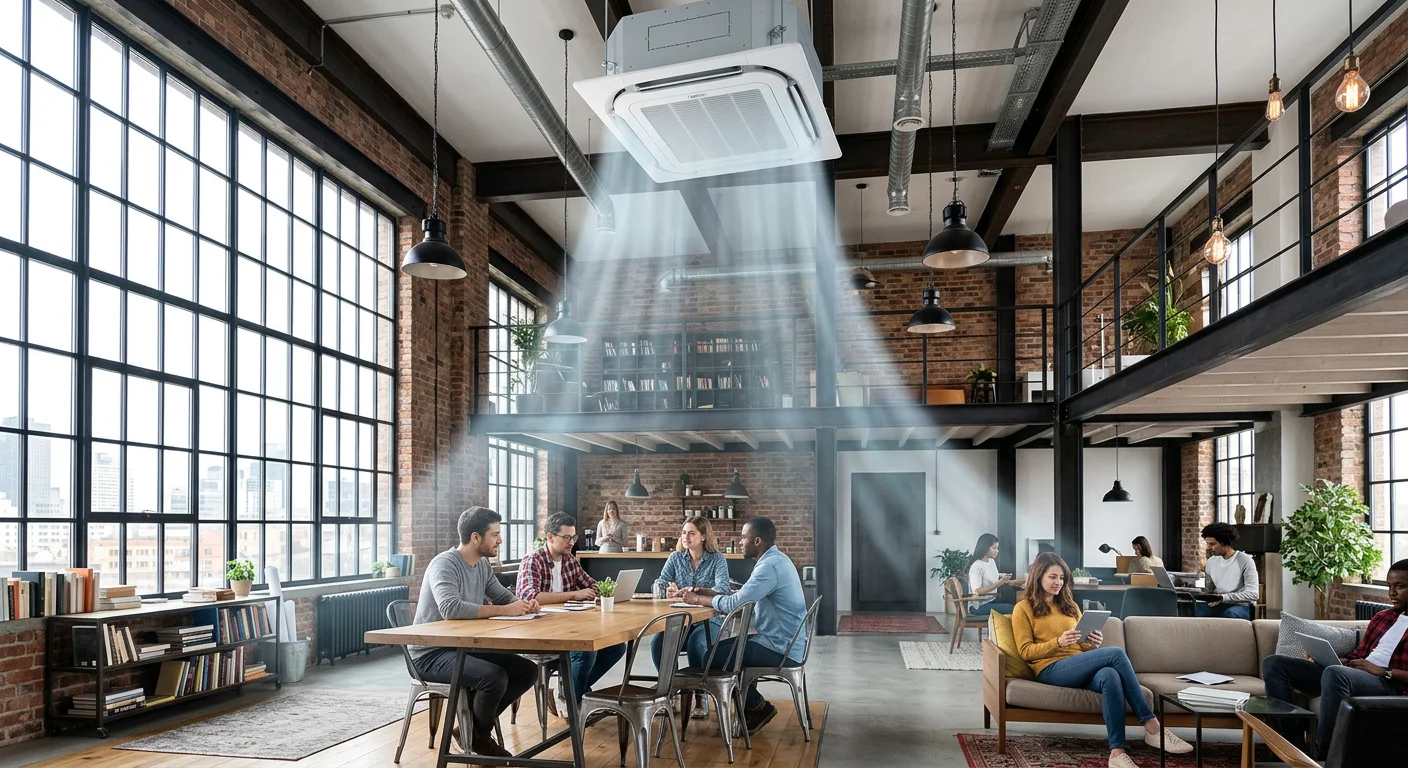 Modo teto alto alcança até 4,2 metros — ideal para pé-direito duplo